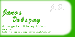 janos dobszay business card